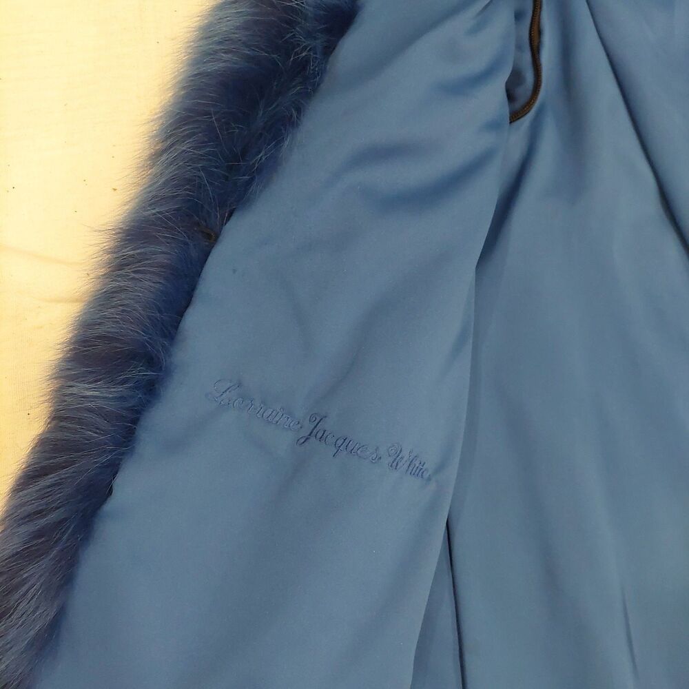 Authentic REVILLON Paris New York Electric Blue Rabbit Fox Fur Convertible Vest - Picture 10 of 14